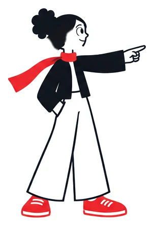 Mira pointing to the right.